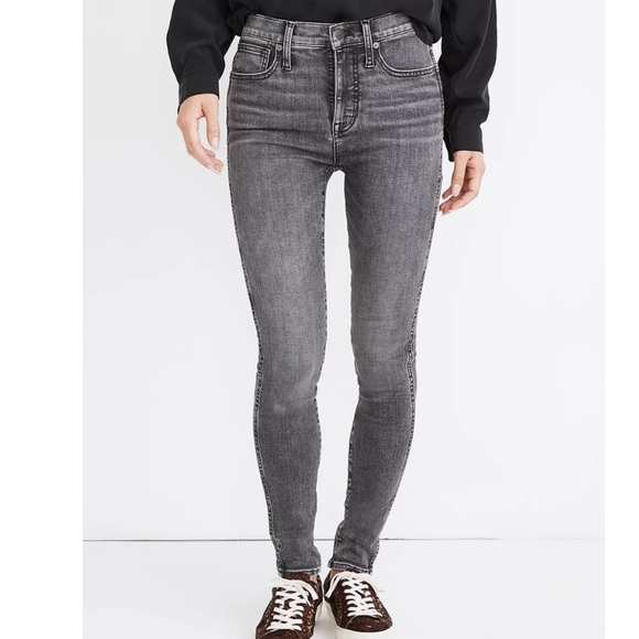 Madewell 10” High Rise Skinny Jeans Sz 23 Petite Oakwood Black Vintage Wash New